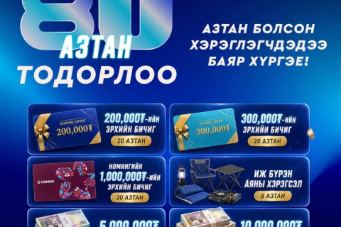 “Мах Импэкс” ХК 80 жилийн ойгоо тохиолдуулан азын хур буулгалаа