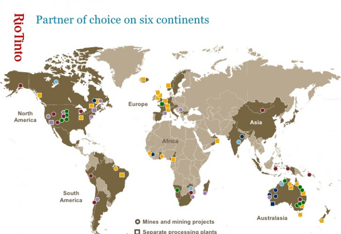 Танилц: Рио Тинто-гийн дэлхий даяар олборлож буй 36 уурхай