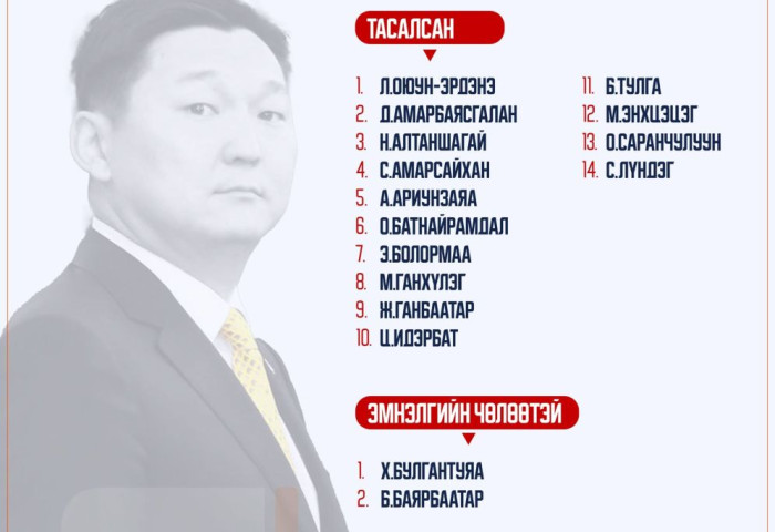 Г.Тэмүүлэнгийн томилгоог танилцуулах чуулганд ирээгүй МАН-ын 24 гишүүний 16 нь “30-ийн тал“ байв