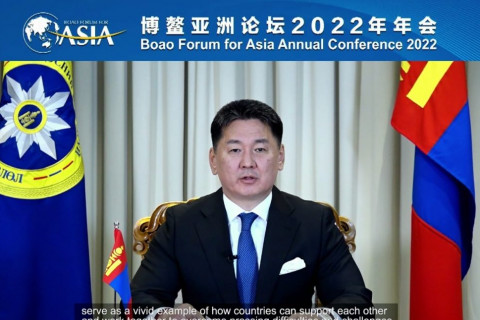 Монгол Улсын Ерөнхийлөгч Боаогийн чуулга уулзалтад цахимаар оролцжээ