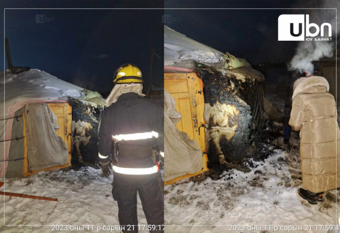 Согтуу залуус айлын гэрийг гаднаас нь галдан шатааж, зугтжээ