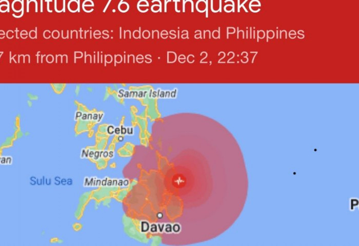 Филиппинд 7,5 магнитудын хүчтэй газар хөдлөлт болж, 4 хүн нас баржээ