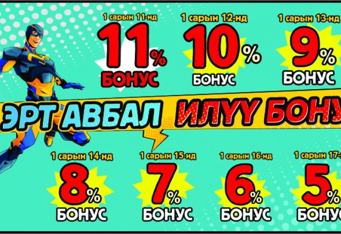 “ЭРТ АВБАЛ ИЛҮҮ БОНУСТАЙ” хямдралтай худалдаа BSB-д
