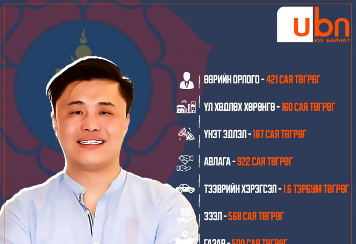 ХОМ: Ч.Анар 922 сая төгрөгийн авлагатай, 1.6 тэрбум төгрөгийн тээврийн хэрэгсэлтэй