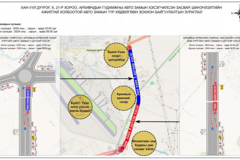 Архивын ерөнхий газраас Нисэхийн тойрог хүртэлх замыг ӨНӨӨДӨР 23:00 цагаас хаана