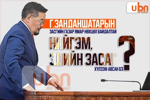 Г.Занданшатарын Засгийн газар ямар нөхцөл байдалтай нийгэм, эдийн засаг хүлээж авсан бэ