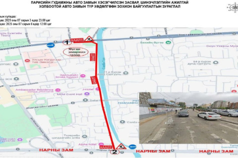 Өргөө амаржих газрын уулзвараас Нарны зам хүртэлх замыг өнөөдөр 23.00 цагаас хаана