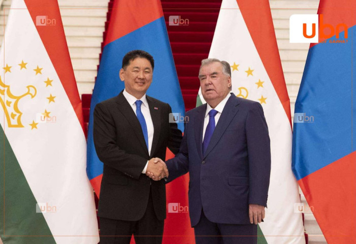 Монгол Улсын Ерөнхийлөгч У.Хүрэлсүх, Бүгд Найрамдах Тажикистан Улсын Ерөнхийлөгч Эмомали Рахмон нар албан ёсны хэлэлцээ хийлээ