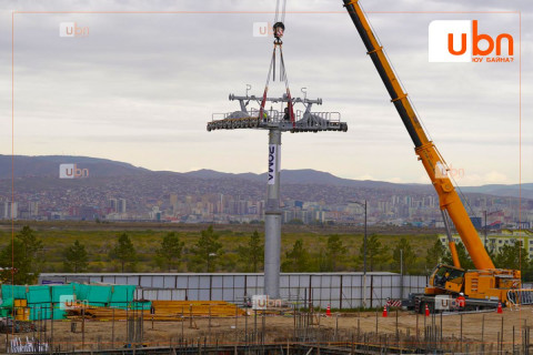 Дүүжин замын тээвэр төслийн тулгуур баганыг суурилуулах ажил үргэлжилж байна