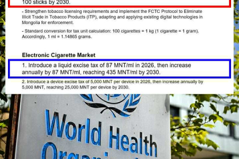 ДЭМБ тамхины татвар дээр бодлогын зөвлөмж 3 сарын 18-ны өдөр гаргажээ