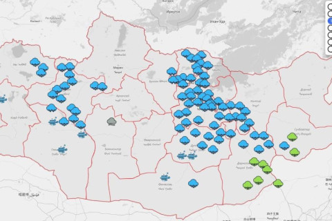 АТҮТ: Өнөө өглөөний 08.00 цагийн байдлаар цас орж байгаа аймгууд