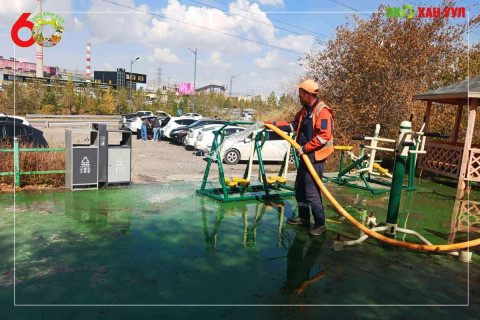 Намрын бүх нийтийн их цэвэрлэгээгээр нийт 191 гудамж талбайн 1,500,000 м.кв талбайг цэвэрлэж, 32 тонн хог хаягдлыг цэвэрлэлээ