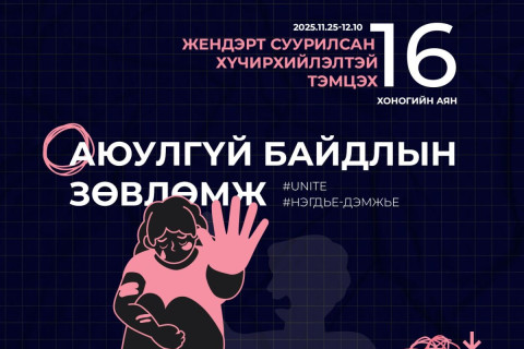 Жендерт суурилсан хүчирхийлэлтэй тэмцэх аянд нэгдэцгээе - Аюулгүй байдлын зөвлөмж