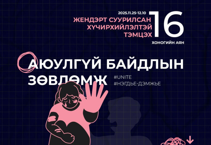 Жендерт суурилсан хүчирхийлэлтэй тэмцэх аянд нэгдэцгээе - Аюулгүй байдлын зөвлөмж