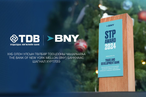 ХХБ АНУ-ын The Bank of New York Mellon (BNY)-оор үнэлүүлж, шагнал хүртэв