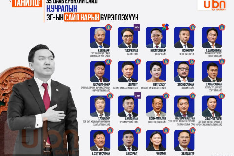 ТАНИЛЦ: 35 дахь Ерөнхий сайд Н.Учралын ЗГ-ын сайд нарын бүрэлдэхүүн